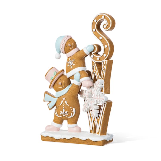 Glitzhome 13"H Resin Christmas Gingerbread Christmas Tabletop Decor, One Size, Multiple Colors